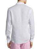 Morton Long-Sleeve Linen Shirt, White