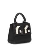 Micro Alex Eyes Satchel Bag, Black