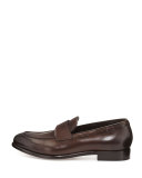 Il Mocassino Burnished Leather Loafer, Brown