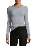 Cashmere Ribbed Crewneck Top