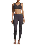 Mentor Mesh-Inset Athletic Leggings, Charcoal