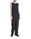 Ruched Tie-Side Silk Tank