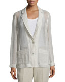Mesh Two-Button Blazer, Natural  