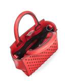 Brook Nano Studded Satchel Bag, Ruby Red