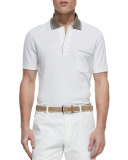 Regata Contrast-Collar Polo, White