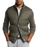 Quilted Down Vest w/Zip-Out Sleeves, Hunter