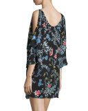 Agave Floral-Print Cold-Shoulder Dress, Woodland