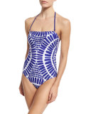 Algiers Bandeau One-Piece Swimsuit, Blue