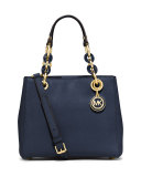 Cynthia Small North-South Satchel Bag, Navy