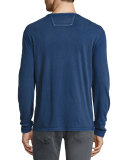 Long-Sleeve Henley T-Shirt, Blue