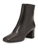Leather Square-Toe 55mm Ankle Boot, Black (Nero)