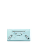 Edge Goatskin Money Wallet, Light Blue
