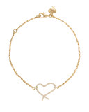 Heart Diamond Chain Bracelet in 18K Yellow Gold