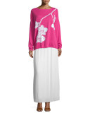 Sequined Orchid Intarsia Sweater 