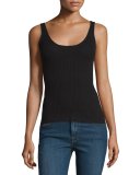 Rib Scoop-Neck Tank, Foggy