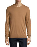 Richmond Check-Patch Cashmere-Blend Sweater, Camel