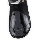 Rainmoor Check Rubber Rainboot, Black, Youth