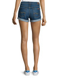 Rolled-Cuff Denim Shorts, Medium Timeless Blue