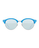 Round Acetate Sunglasses W/Mirror Lenses