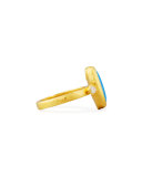 Oval Opal Cabochon Ring in 24K Gold