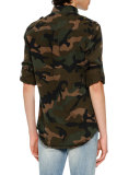 Camo Twill Military Shirt, Green