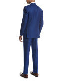 Textured Solid Two-Piece Suit, High Blue