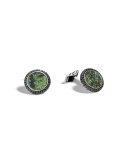 Men's Batu Green Jade Cuff Links with Black Sapphires