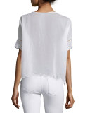 Sheree Short-Sleeve Embroidered Top, Plus Size