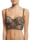 Flammes Et Fumee Underwire Half-Cup Bustier, Anthracite