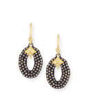 Midnight Oval Drop Earrings with Diamonds