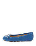 Fulton Suede Logo Moccasin, Vintage Blue