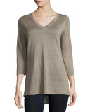 3/4-Sleeve V-Neck Tunic