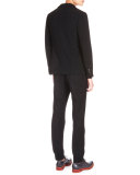 Two-Button Knit Blazer, Black