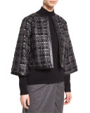 Woven Leather & Flannel Jacket, Flannel