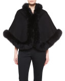 Cashmere Fox-Trim Short Cape