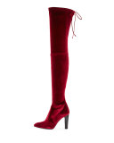Alllegs Velvet Over-the-Knee Boot, Scarlet