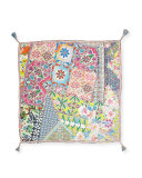 Revine Printed Silk Tassel Scarf 