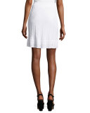 Zigzag-Knit A-line Skirt, White