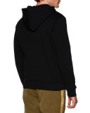 Sequin-Logo Hooded Sweatshirt, Black/Gold