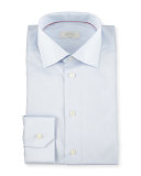 Slim-Fit Graph-Check Woven Dress Shirt, Light Blue