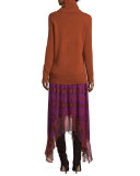Louella Handkerchief-Hem Silk Skirt, Parry Petite Amethyst