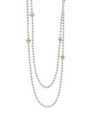 Icon Caviar Beaded 18K Ball Chain Necklace, 36"