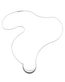 Large Sterling Silver Crescent Pendant Necklace, 26"