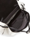 Mini Pilot Leather Backpack, White Crackle