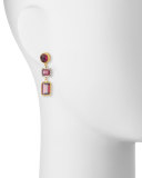 Amulet Hue Three-Drop Rhodolite & Diamond Earrings