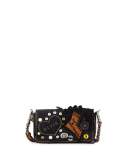 Dinky 15 Heart Appliqué Shoulder Bag, Black