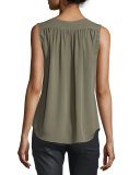 Camino Sleeveless Top, Fatigue