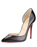 Iriza Patent Half d'Orsay Red Sole Pump, Black