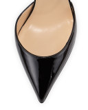 Rivierina Patent Ankle-Wrap Red Sole Pump, Black