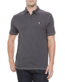 Short Sleeve Peace-Sign Polo, Dark Gray